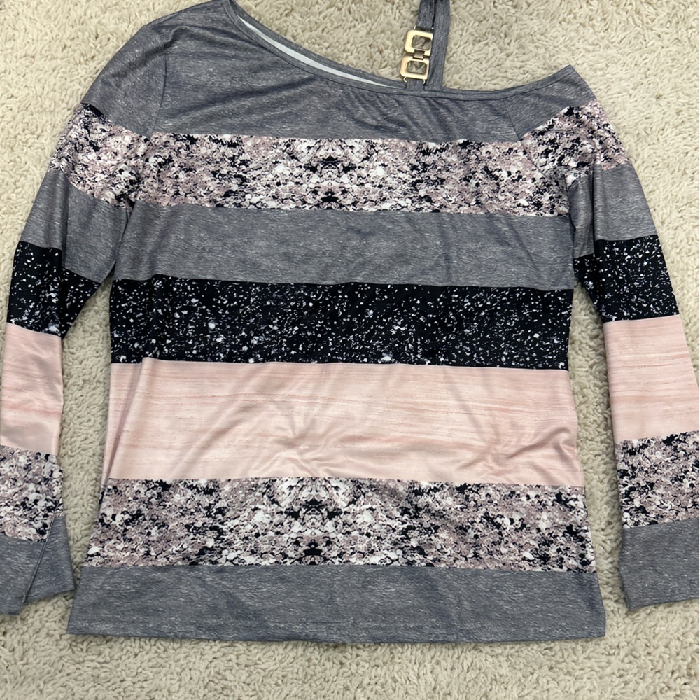 New pink, black and grey medium blouse